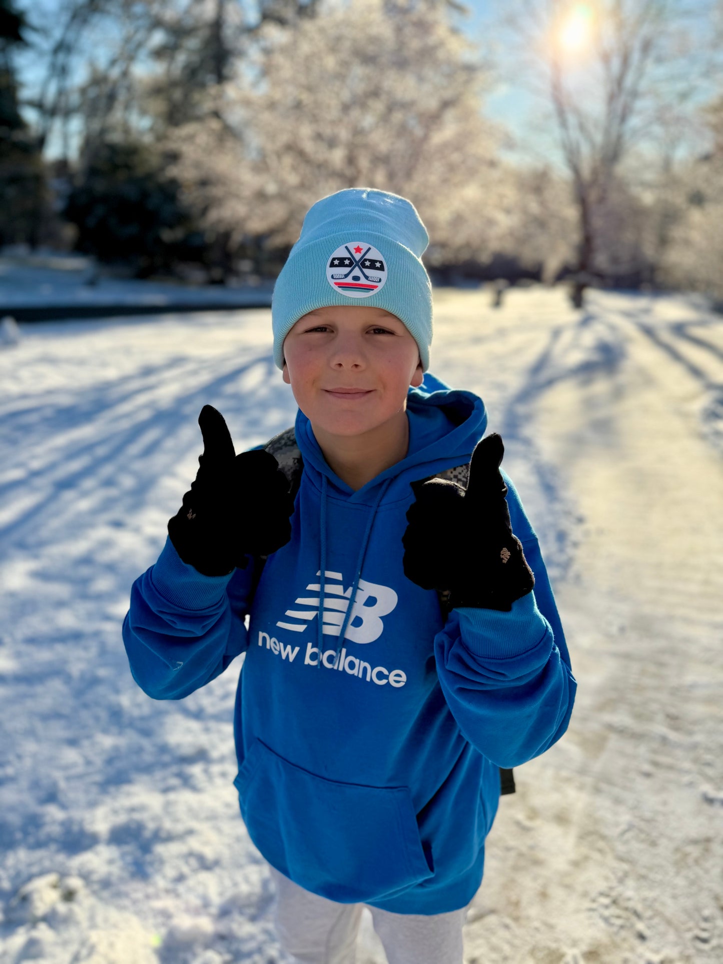 NEW! Hockey Stars & Sticks Winter Beanie