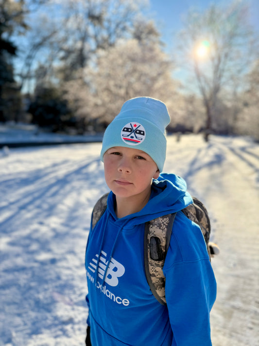 NEW! Hockey Stars & Sticks Winter Beanie