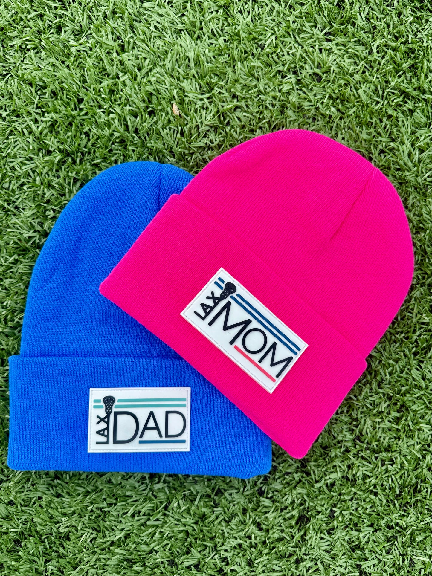 Lacrosse Dad Winter Beanie / Bright Blue