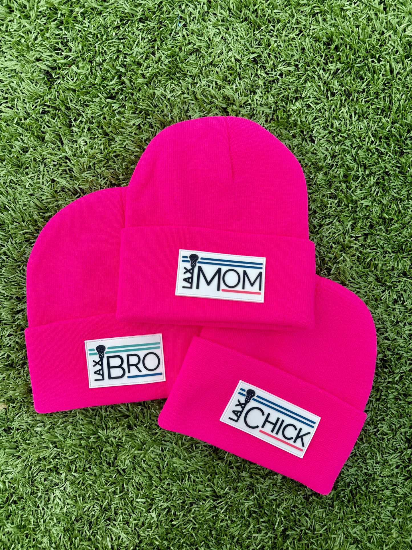 Lacrosse Mom Winter Beanie / Hot Pink