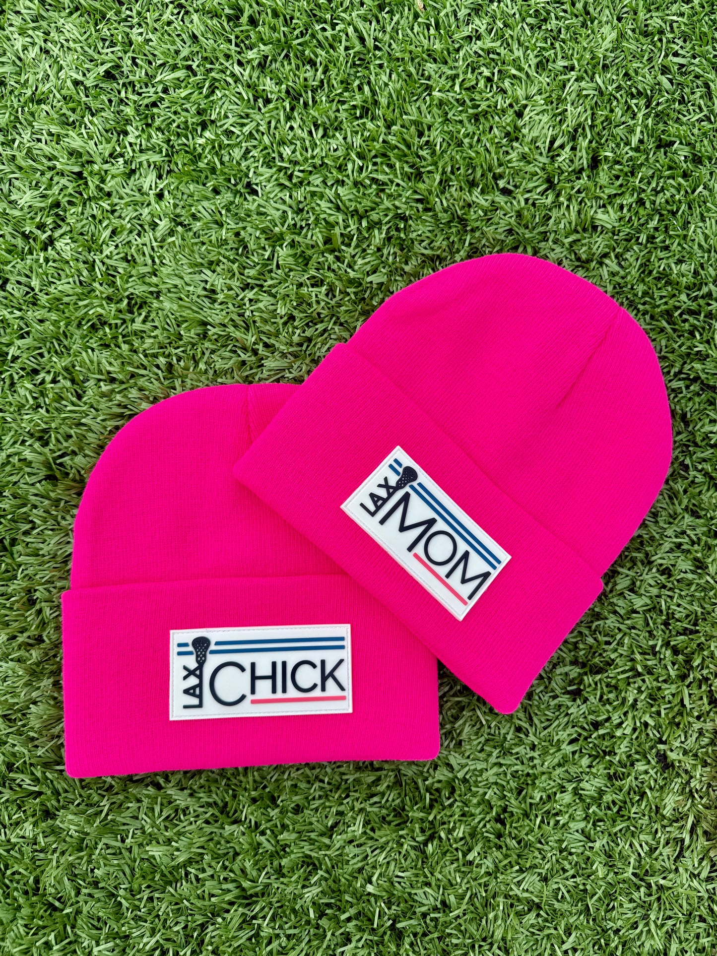 Lacrosse Mom Winter Beanie / Hot Pink