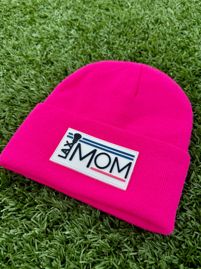 Lacrosse Mom Winter Beanie / Hot Pink
