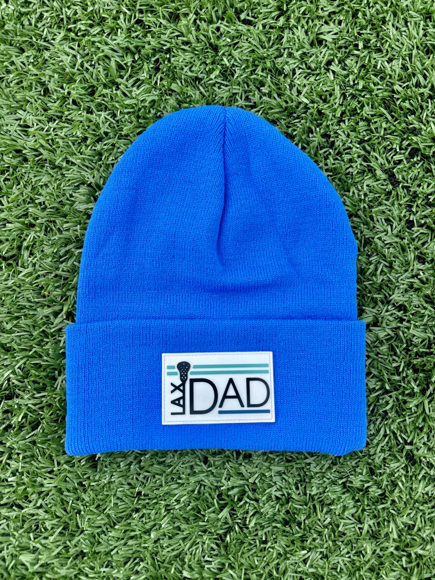 Lacrosse Dad Winter Beanie / Bright Blue