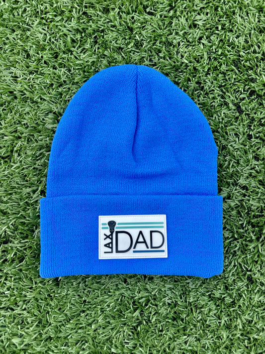 Lacrosse Dad Winter Beanie / Bright Blue