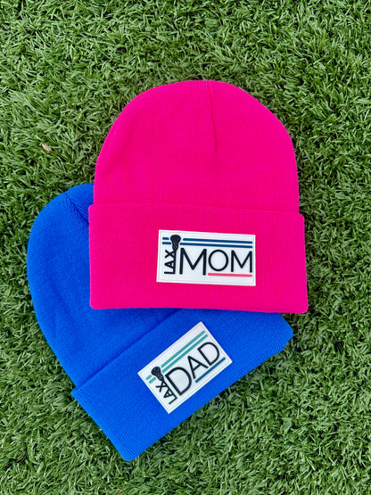 Lacrosse Mom Winter Beanie / Hot Pink
