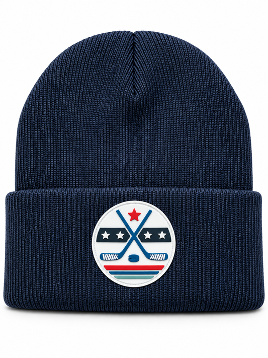 Hockey Stars & Sticks Winter Beanie