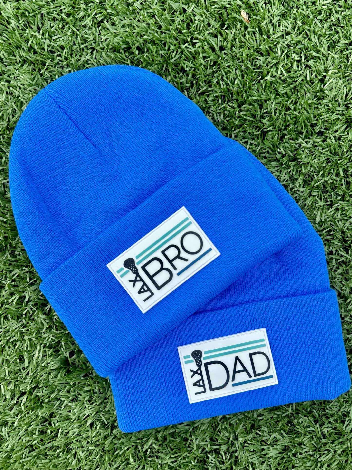 Lacrosse Dad Winter Beanie / Bright Blue