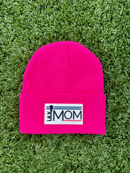 Lacrosse Mom Winter Beanie / Hot Pink