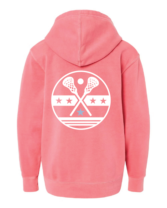 Lacrosse Stars & Sticks Hoodie / Pink