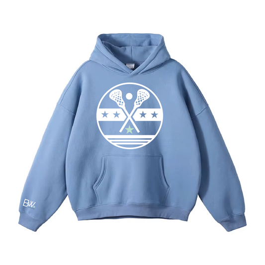 Lacrosse Stars & Sticks Hoodie / Blue
