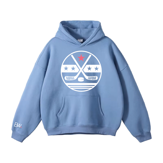 Hockey Stars & Sticks Hoodie / Blue
